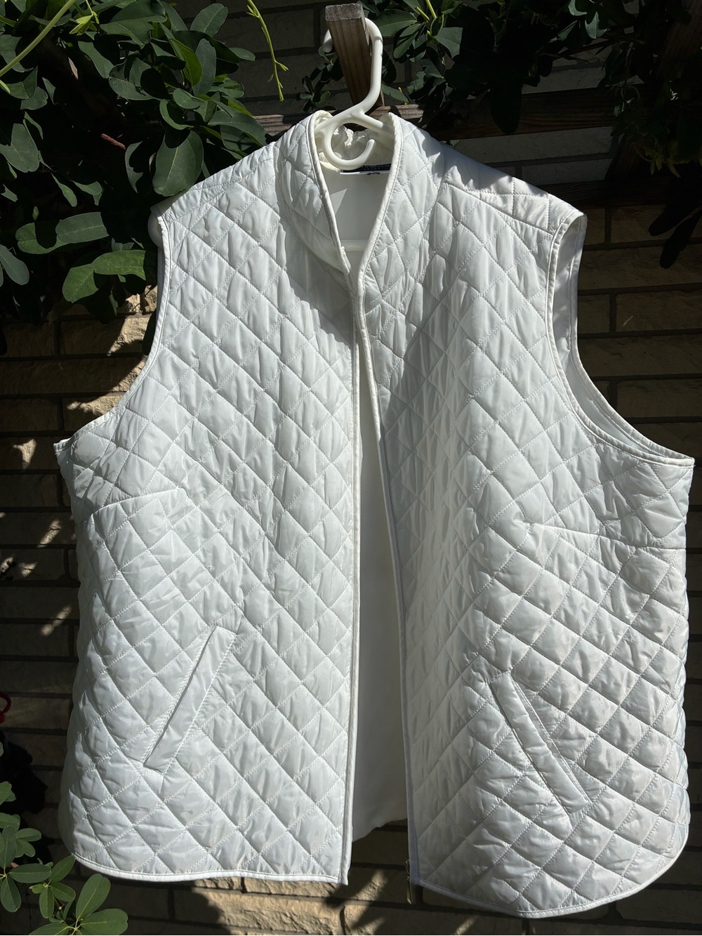 Karen Scott Women's Quilted Zip-Front Vest - White